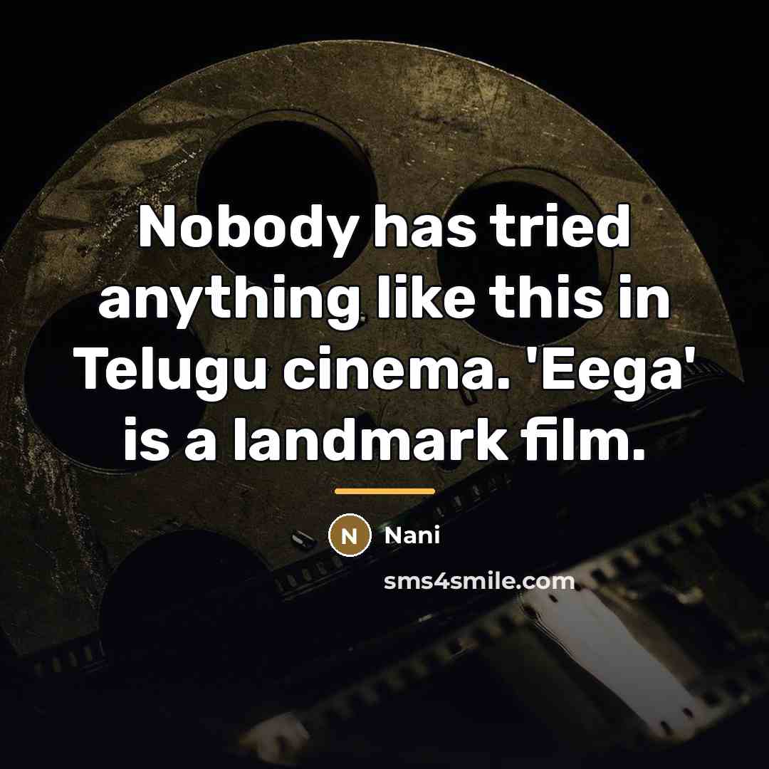 “Nobody has tried anything like this in Telugu cinema. 'Eega'…” quote by Nani