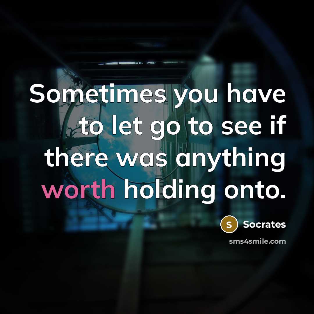 “Sometimes you have to let go to see if there…” quote by Socrates