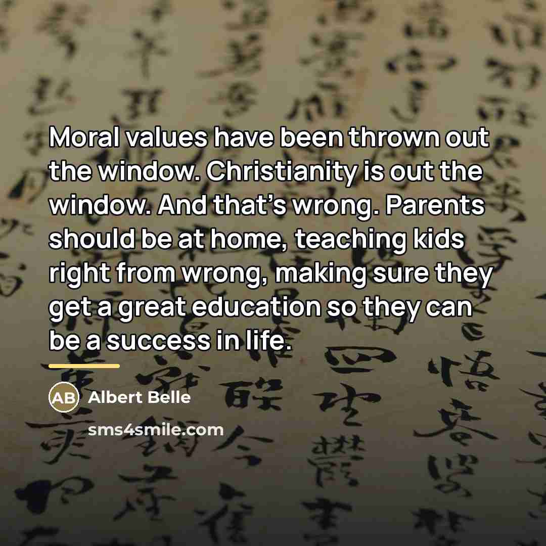 “Moral values have been thrown out the window. Christianity is…” quote by Albert Belle