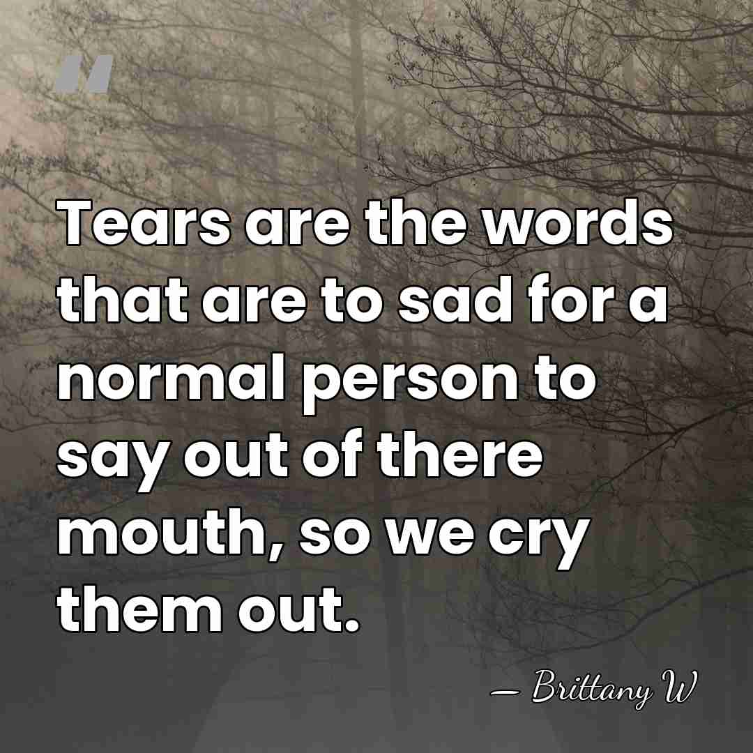 Tears are the words that are to sad for a normal person&hellip; - Brittany W