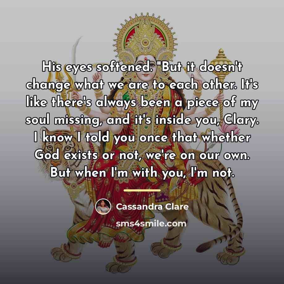 “His eyes softened. "But it doesn't change what we are…” quote by Cassandra Clare