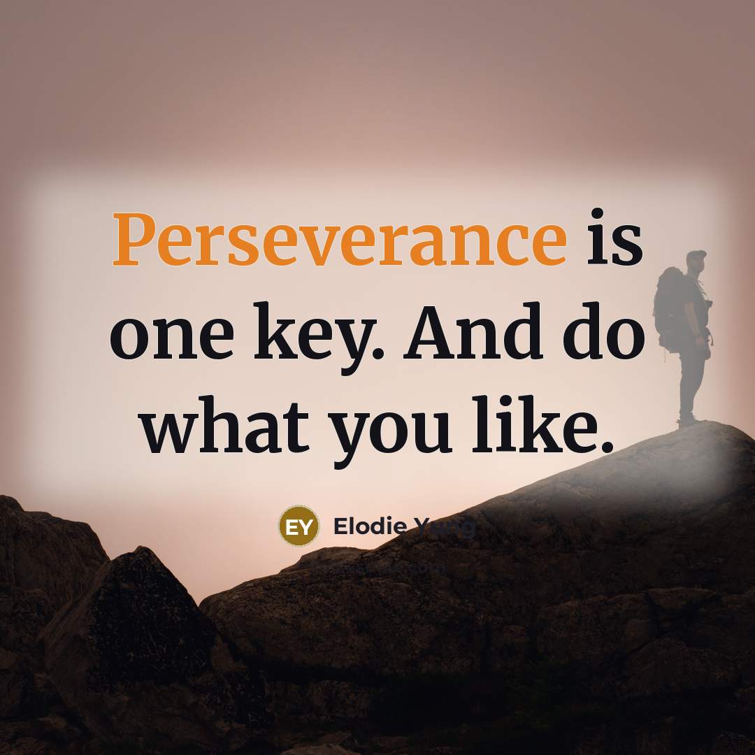 “Perseverance is one key. And do what you like.…” quote by Elodie Yung