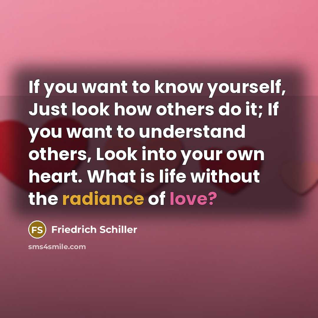 “If you want to know yourself, Just look how others…” quote by Friedrich Schiller