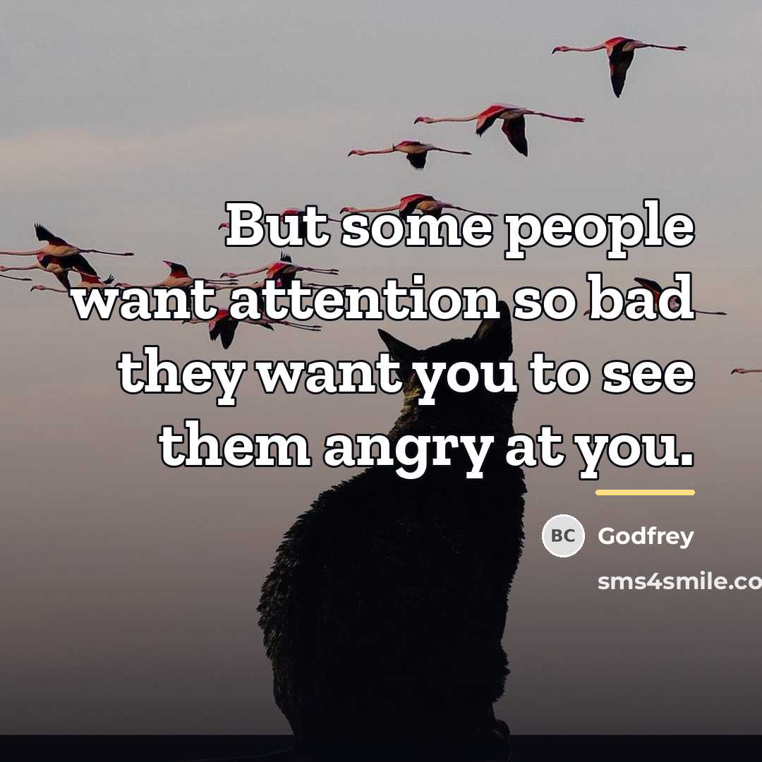 “But some people want attention so bad they want you…” quote by Godfrey