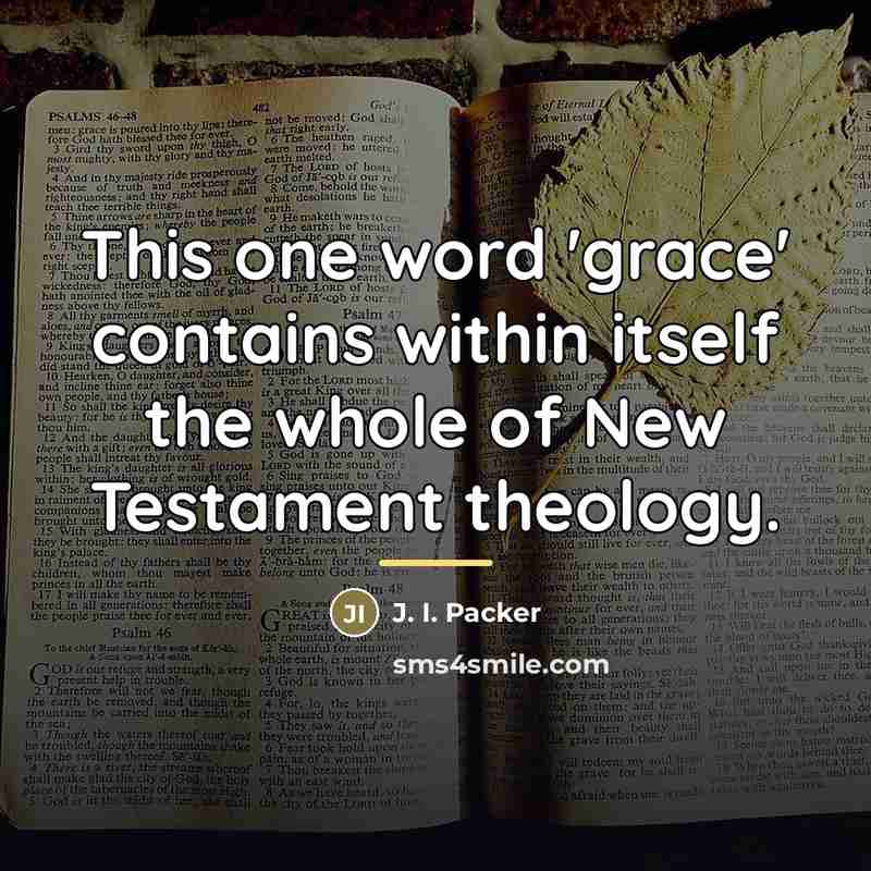 “This one word 'grace' contains within itself the whole of…” quote by J. I. Packer