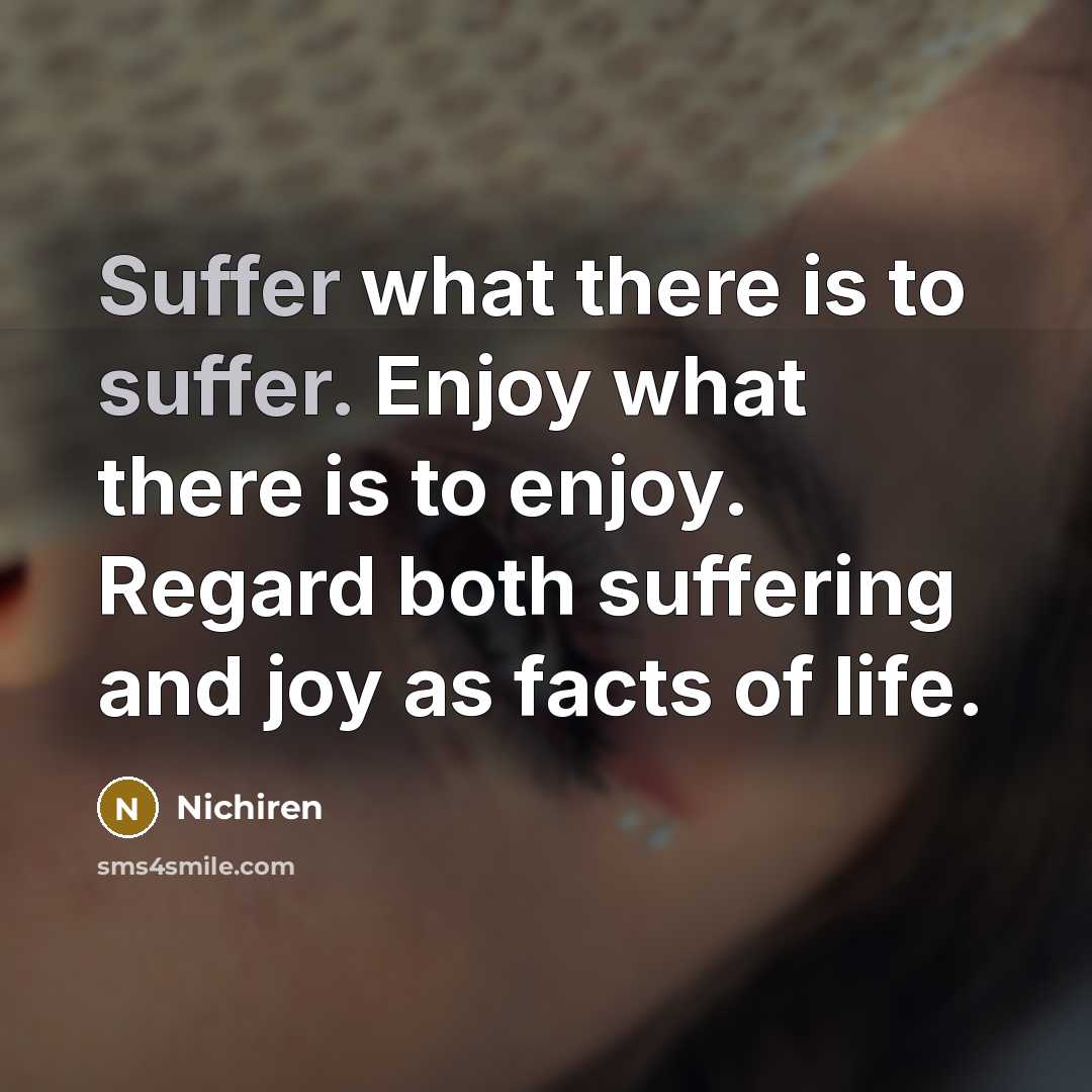 “Suffer what there is to suffer. Enjoy what there is…” quote by Nichiren