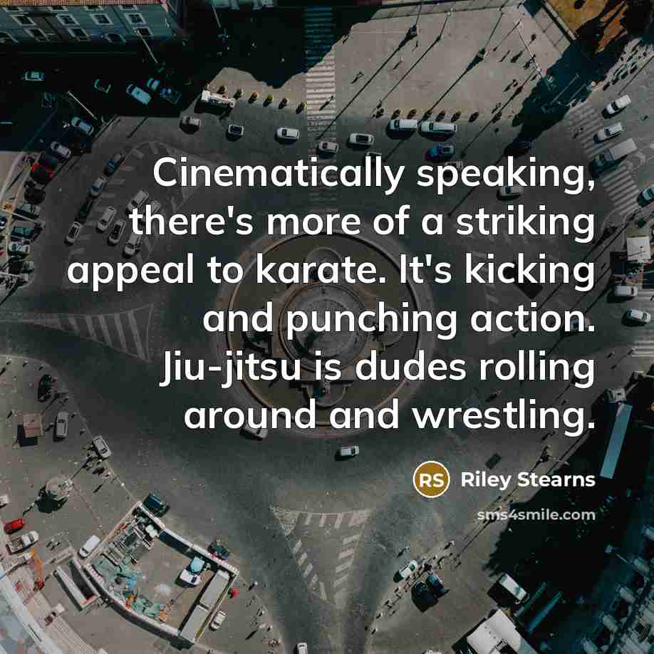 “Cinematically speaking, there's more of a striking appeal to karate.…” quote by Riley Stearns