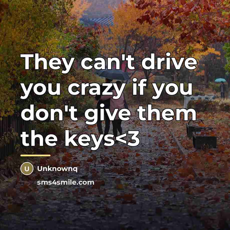 “They can't drive you crazy if you don't give them…” quote by Unknownq