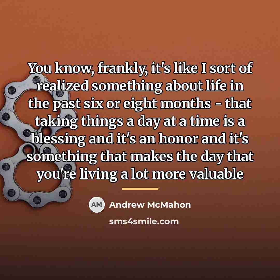 “You know, frankly, it's like I sort of realized something…” quote by Andrew McMahon