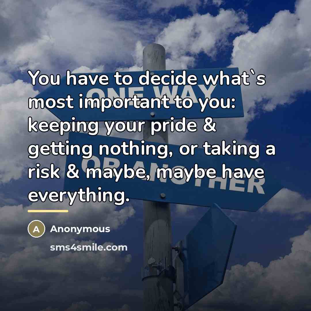 “You have to decide what`s most important to you: keeping…” quote by Anonymous