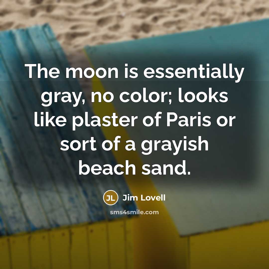 “The moon is essentially gray, no color; looks like plaster…” quote by Jim Lovell