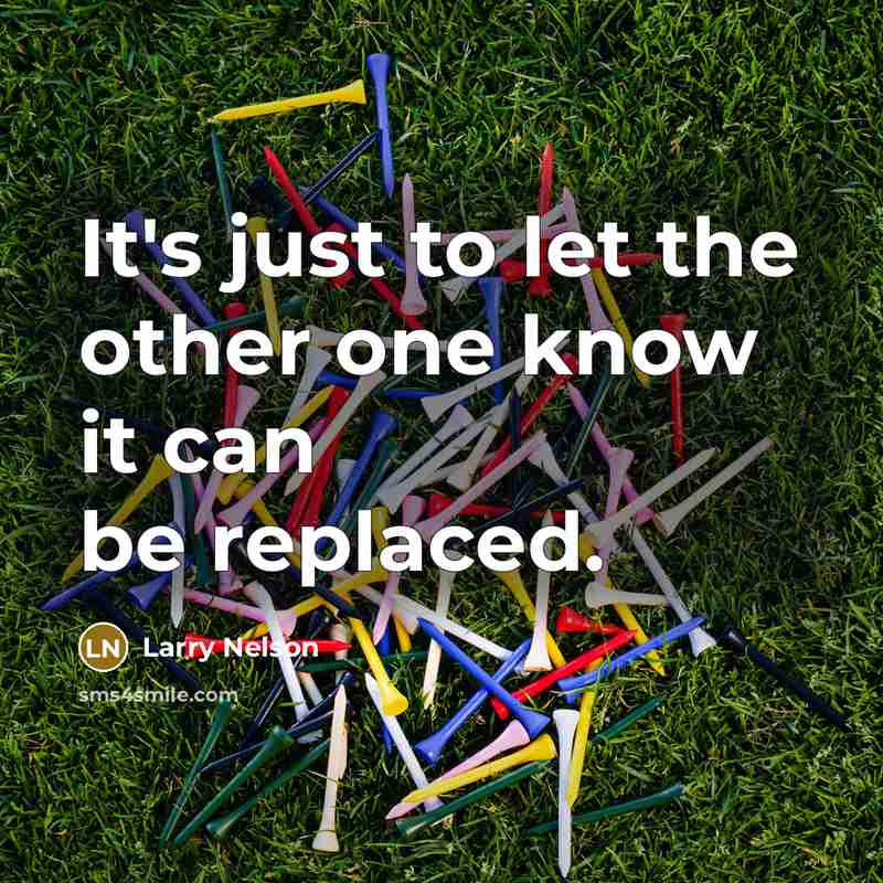 “It's just to let the other one know it can…” quote by Larry Nelson