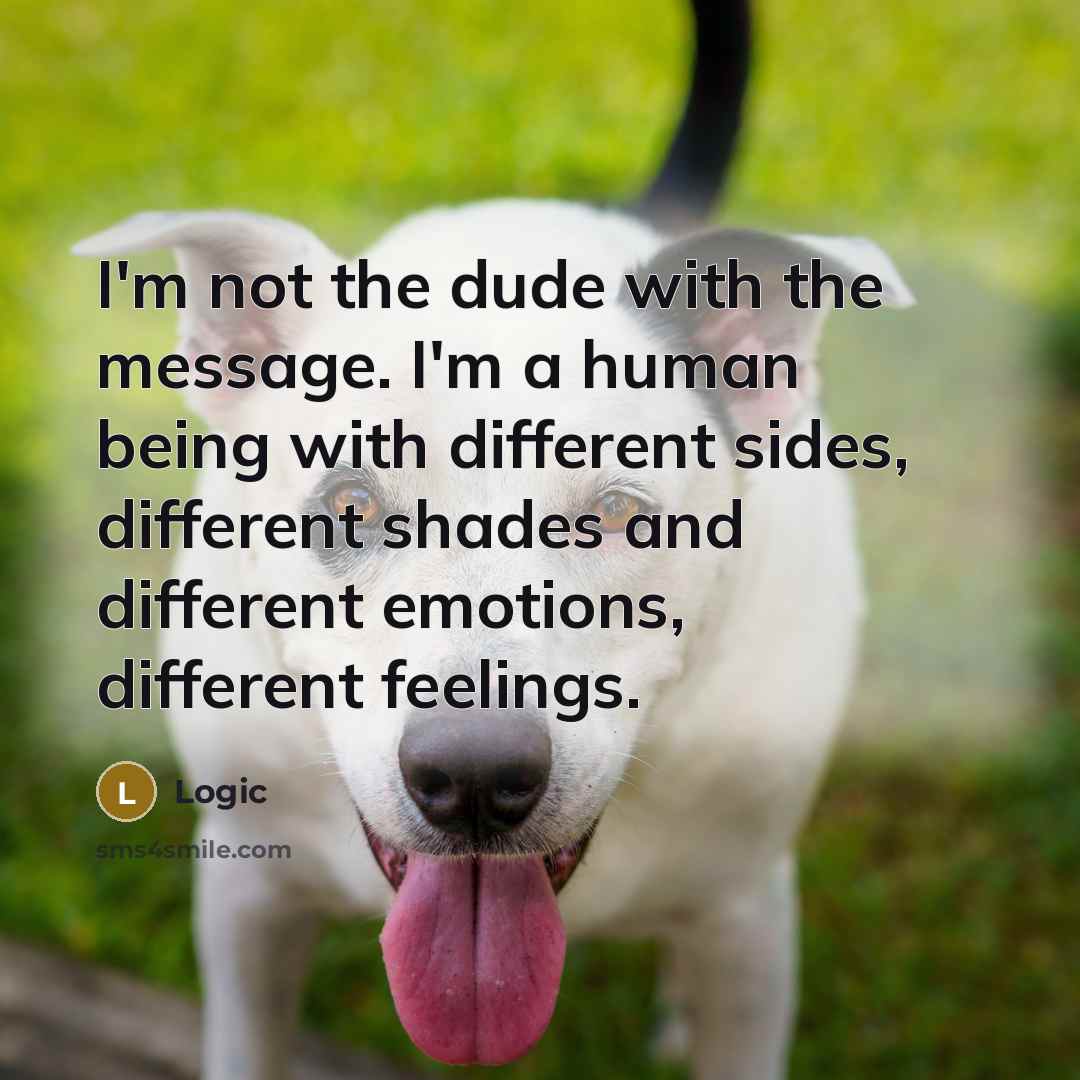 “I'm not the dude with the message. I'm a human…” quote by Logic