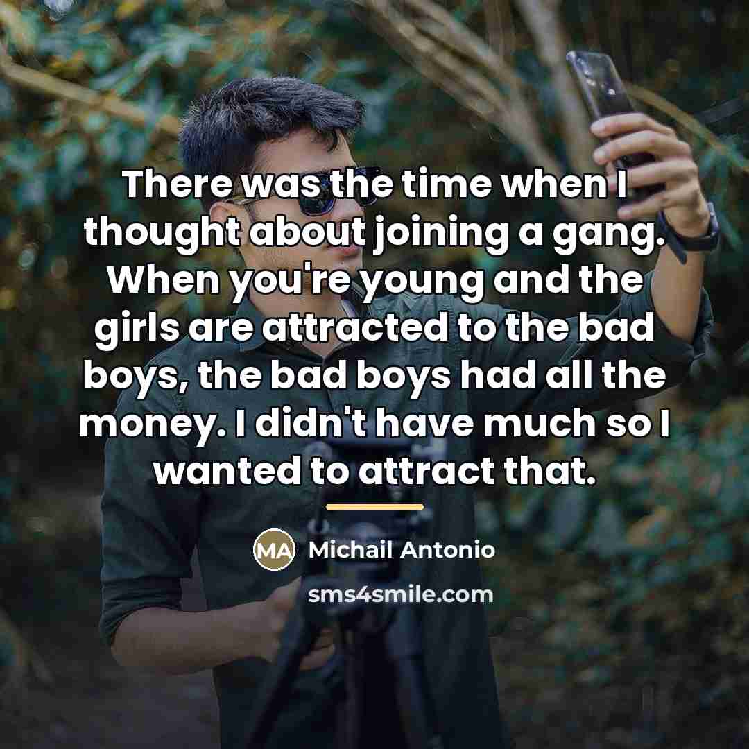 “There was the time when I thought about joining a…” quote by Michail Antonio