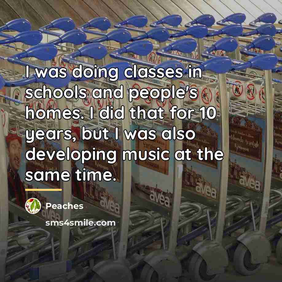 “I was doing classes in schools and people's homes. I…” quote by Peaches
