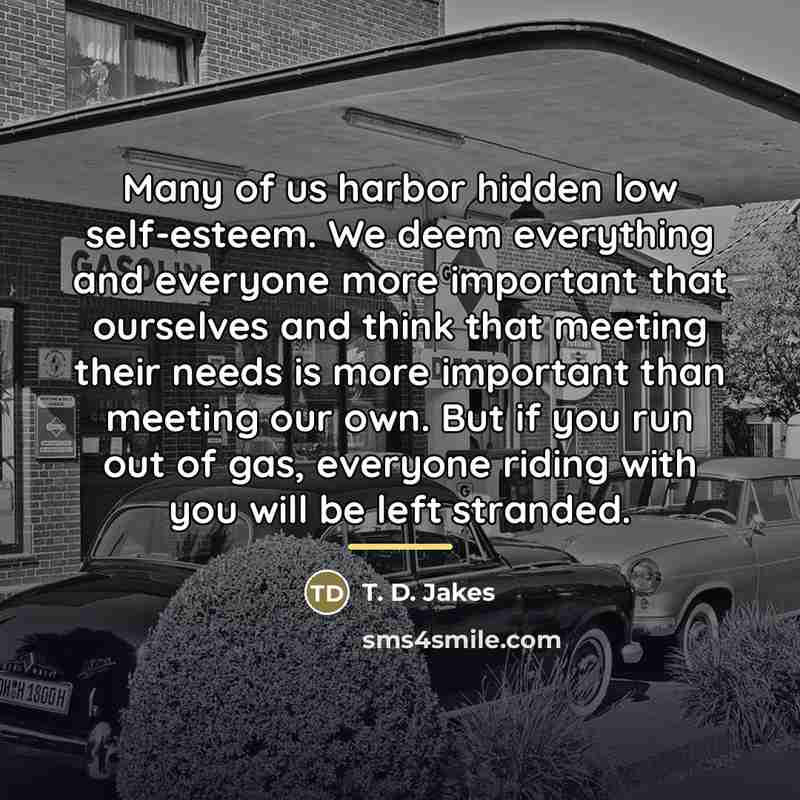 “Many of us harbor hidden low self-esteem. We deem everything…” quote by T. D. Jakes