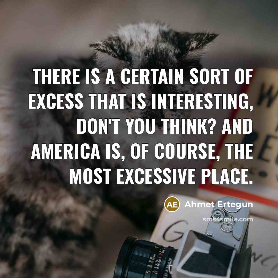 “There is a certain sort of excess that is interesting,…” quote by Ahmet Ertegun