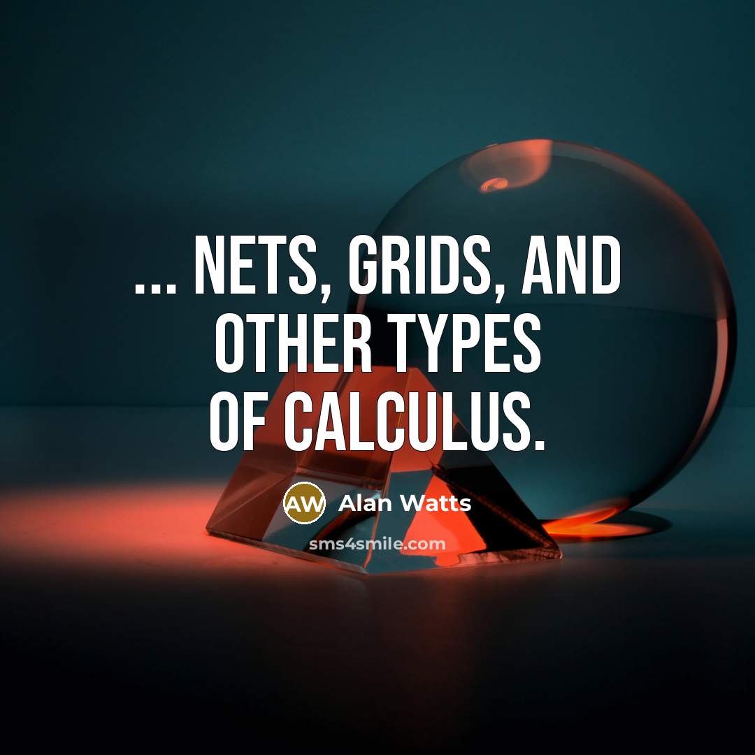 “... nets, grids, and other types of calculus.…” quote by Alan Watts