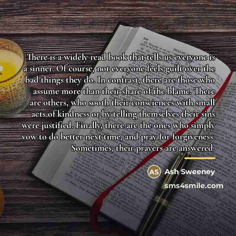 “There is a widely read book that tells us everyone…” quote by Ash Sweeney