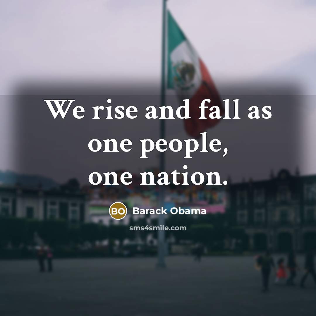 “We rise and fall as one people, one nation.…” quote by Barack Obama