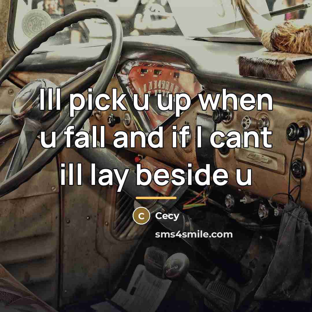 “Ill pick u up when u fall and if I…” quote by Cecy
