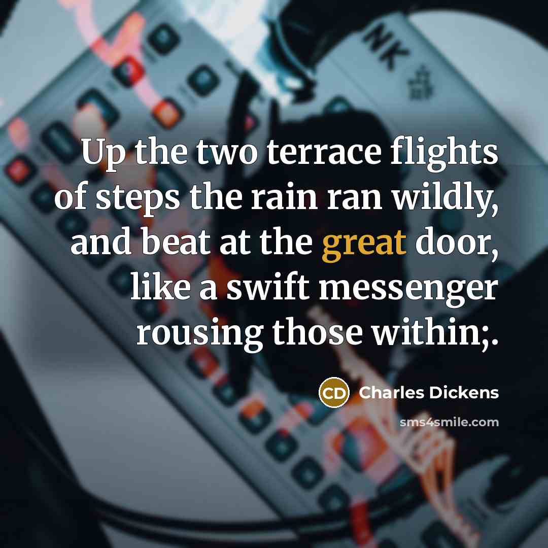 “Up the two terrace flights of steps the rain ran…” quote by Charles Dickens