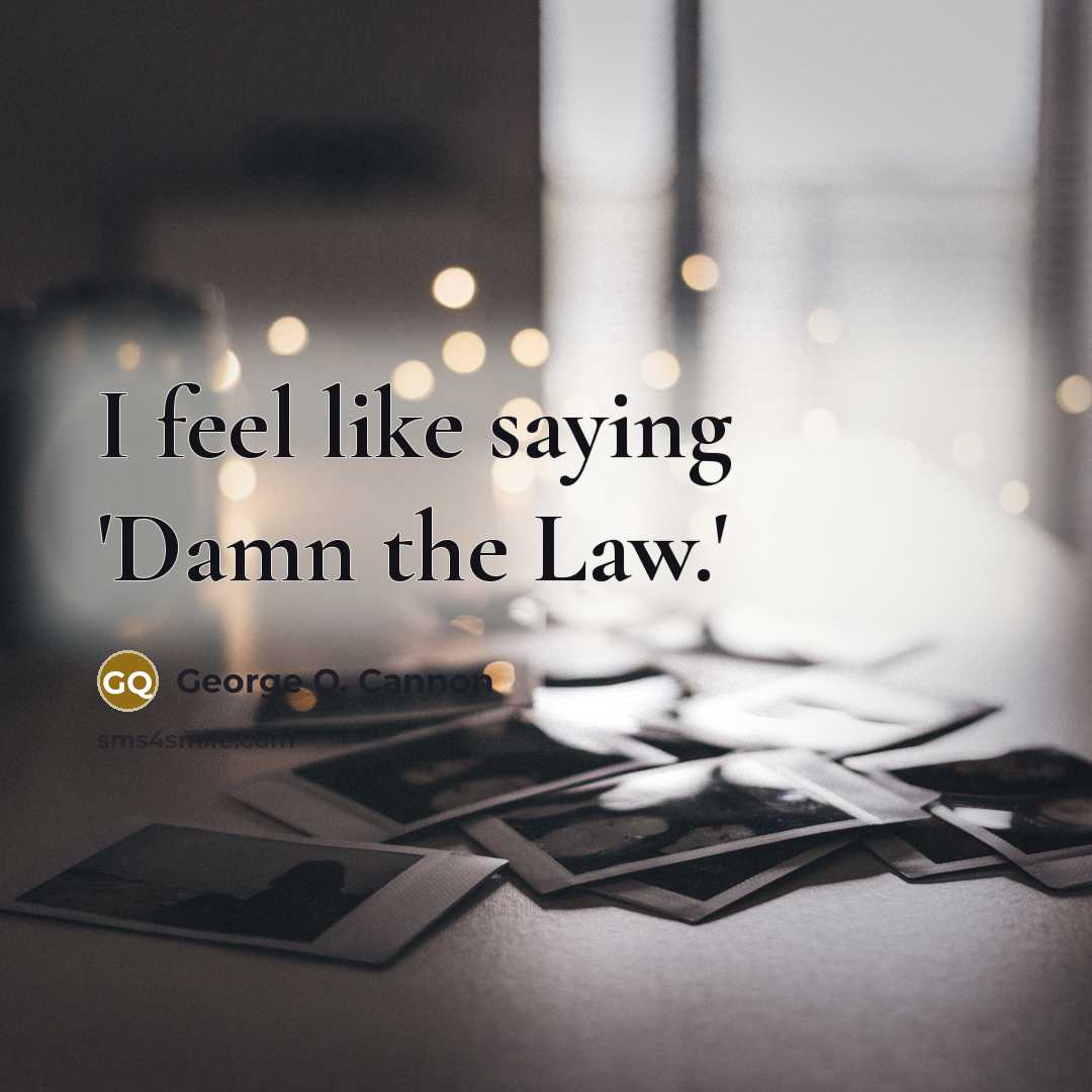 “I feel like saying 'Damn the Law.'…” quote by George Q. Cannon