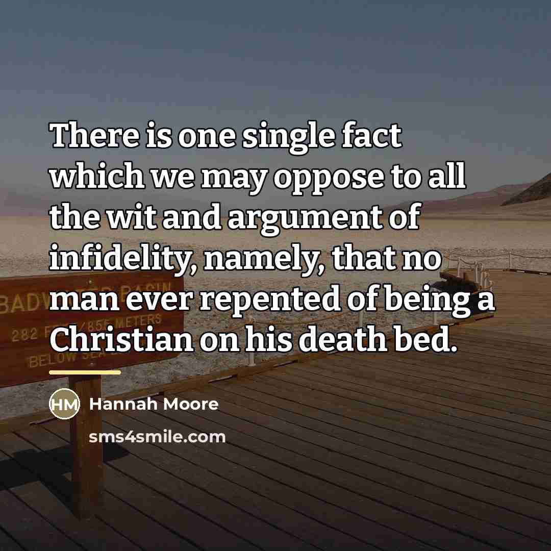 “There is one single fact which we may oppose to…” quote by Hannah Moore