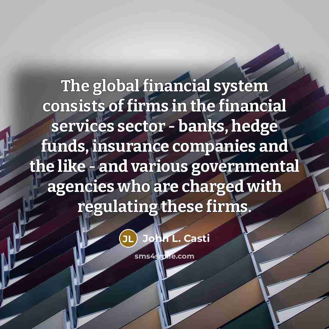 “The global financial system consists of firms in the financial…” quote by John L. Casti