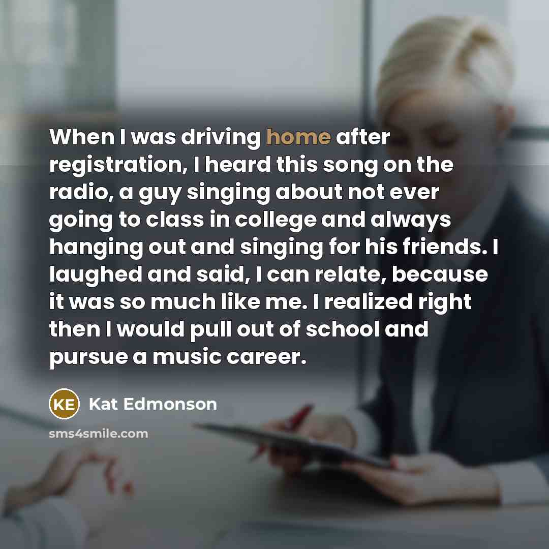 “When I was driving home after registration, I heard this…” quote by Kat Edmonson