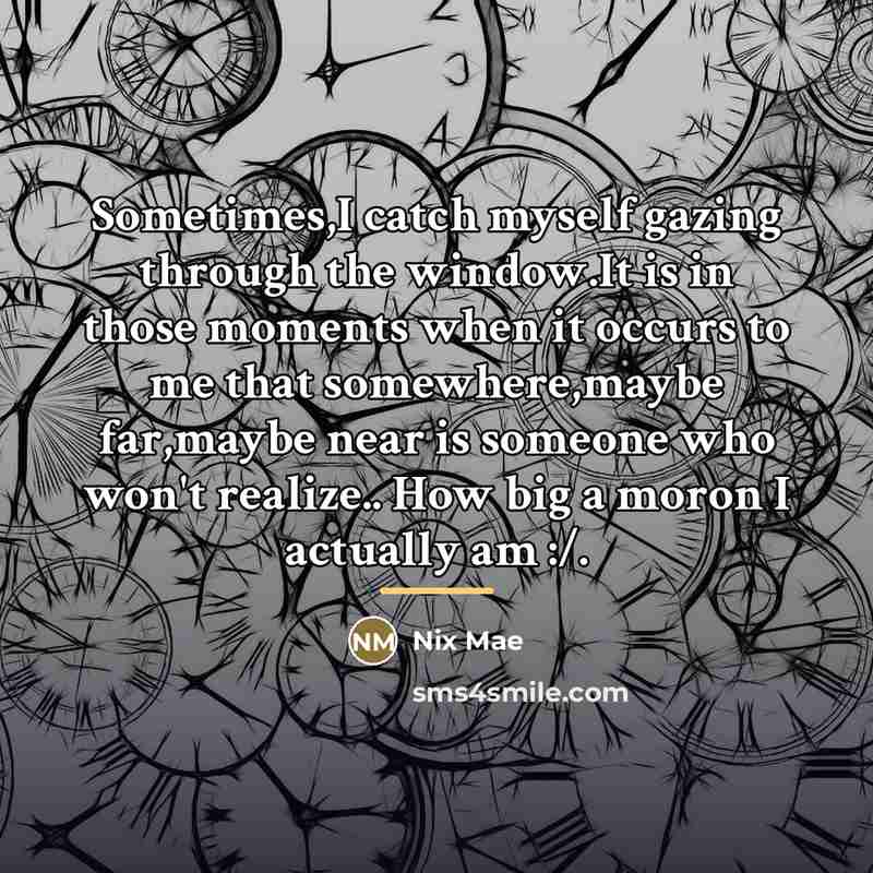 “Sometimes,I catch myself gazing through the window.It is in those…” quote by Nix Mae