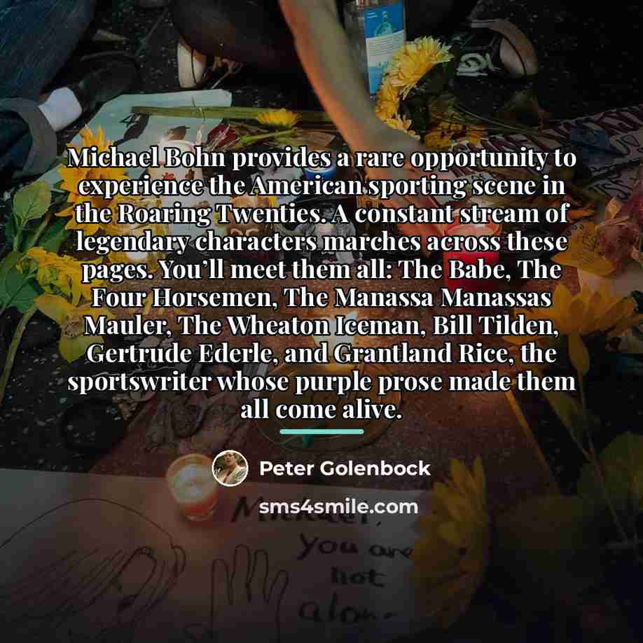 “Michael Bohn provides a rare opportunity to experience the American…” quote by Peter Golenbock