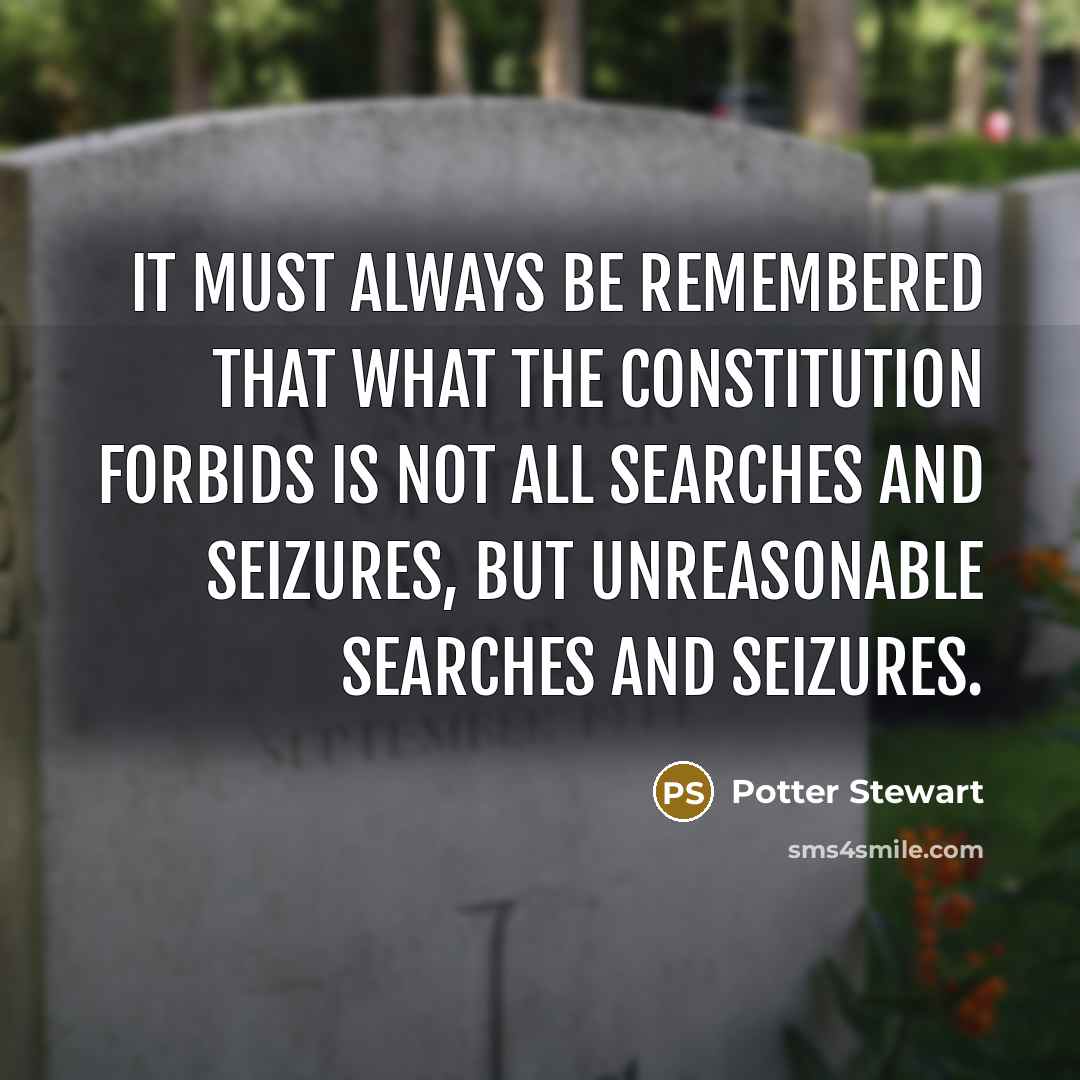 “It must always be remembered that what the Constitution forbids…” quote by Potter Stewart