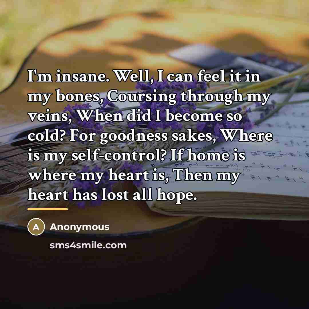 “I'm insane. Well, I can feel it in my bones,…” quote by Im Not A VampireFalling In Reverse
