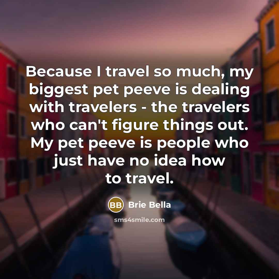“Because I travel so much, my biggest pet peeve is…” quote by Brie Bella