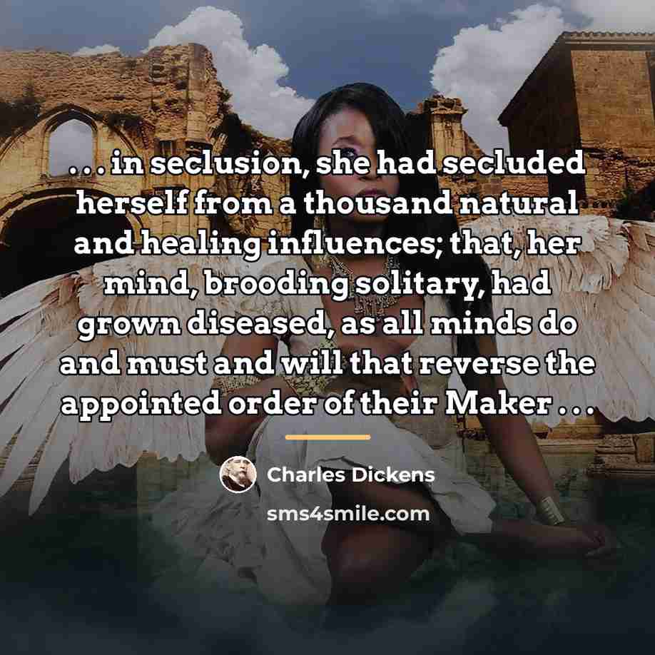 “. . . in seclusion, she had secluded herself from…” quote by Charles Dickens