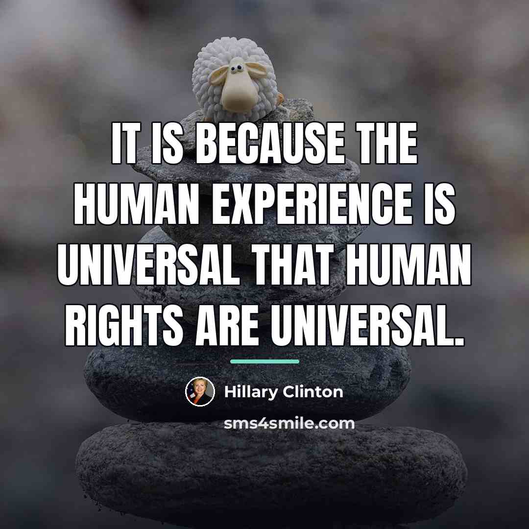 “It is because the human experience is universal that human…” quote by Hillary Clinton
