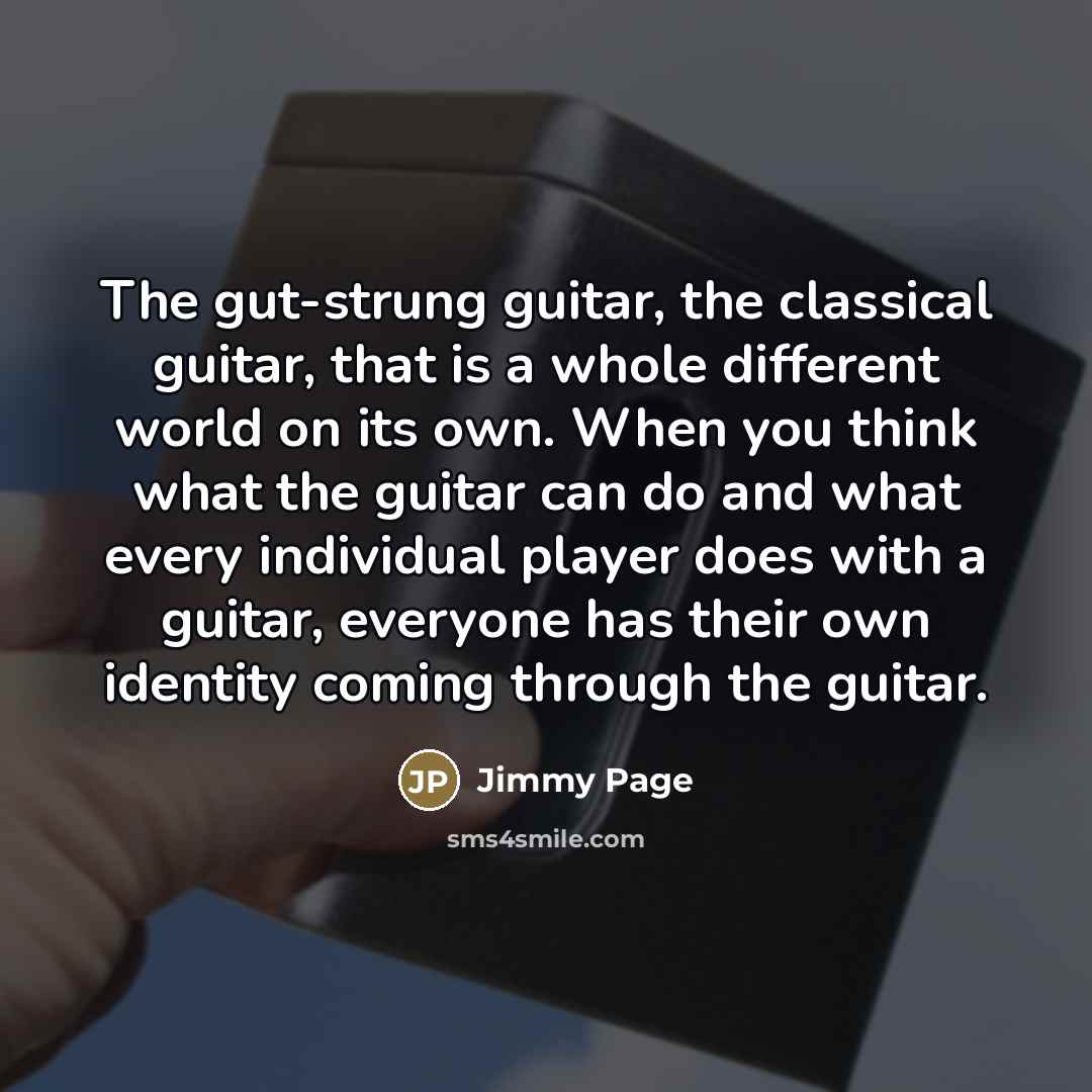 “The gut-strung guitar, the classical guitar, that is a whole…” quote by Jimmy Page