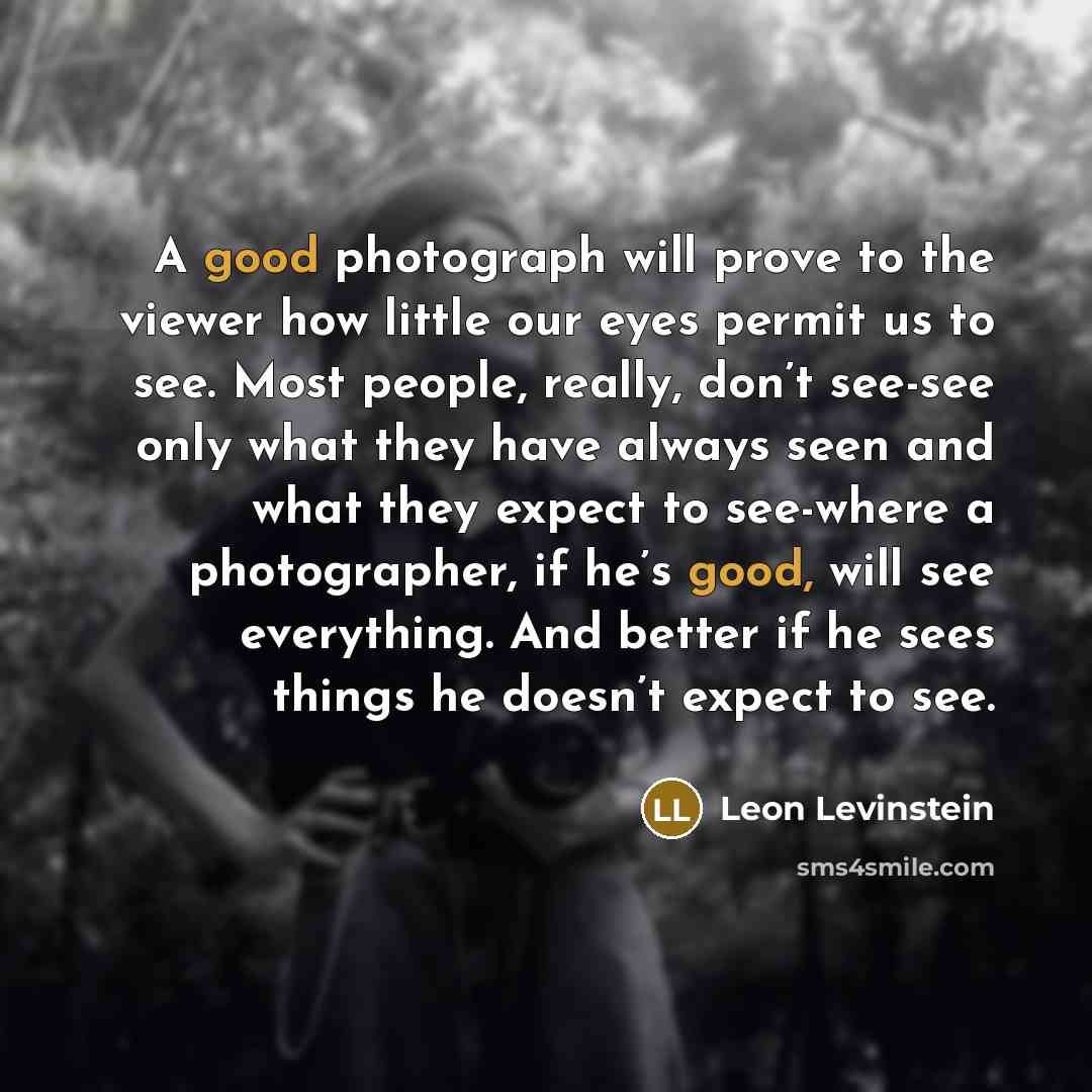 “A good photograph will prove to the viewer how little…” quote by Leon Levinstein