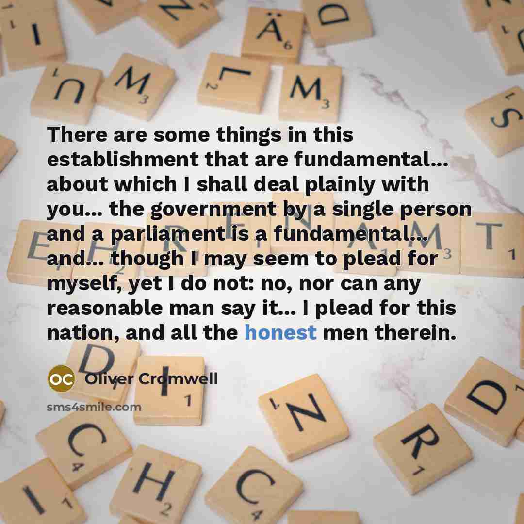 “There are some things in this establishment that are fundamental...…” quote by Oliver Cromwell