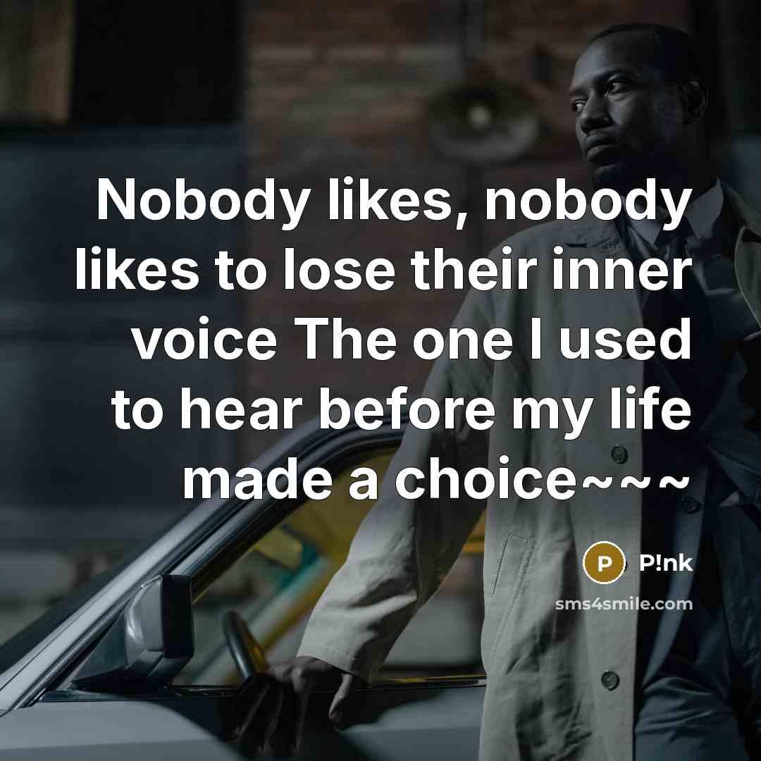 “Nobody likes, nobody likes to lose their inner voice The one I used to hear before my life made a choice~~~” quote by P!nk