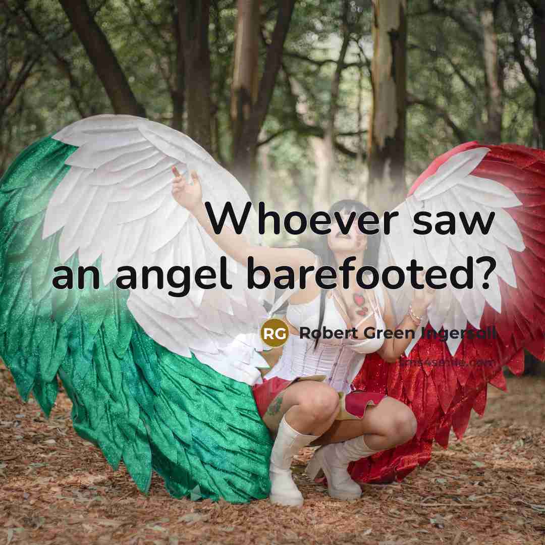 “Whoever saw an angel barefooted?…” quote by Robert Green Ingersoll