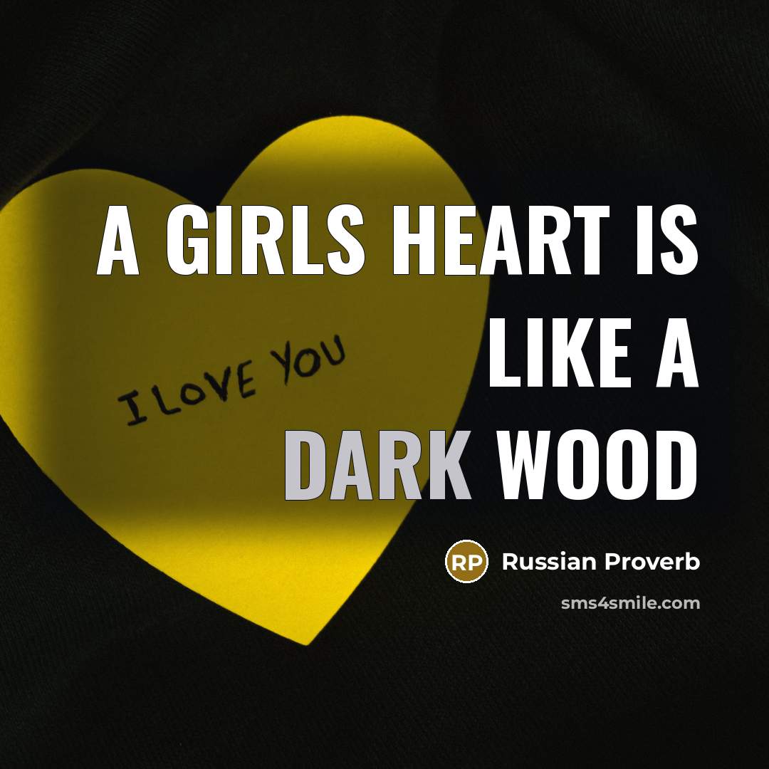 “A girls heart is like a dark wood” quote by Russian Proverb