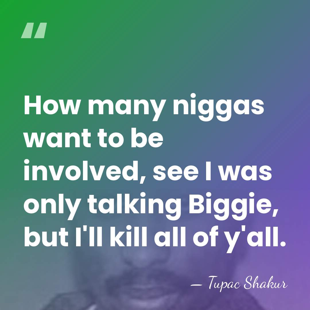 How many niggas want to be involved, see I was only talking&hellip; - Tupac Shakur