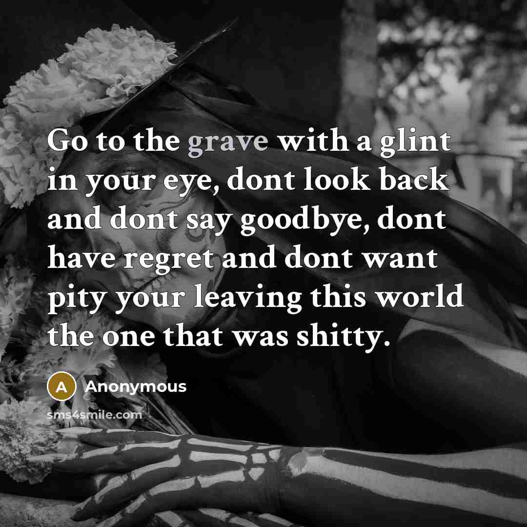 “Go to the grave with a glint in your eye,…” quote by Anonymous