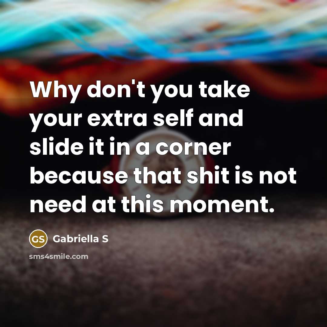 “Why don't you take your extra self and slide it…” quote by Gabriella S