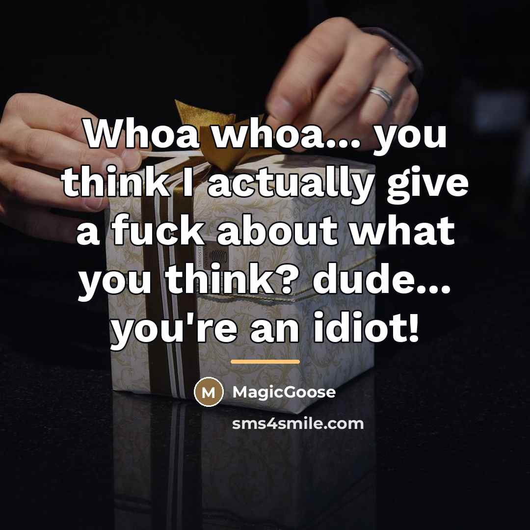 “Whoa whoa... you think I actually give a fuck about…” quote by MagicGoose