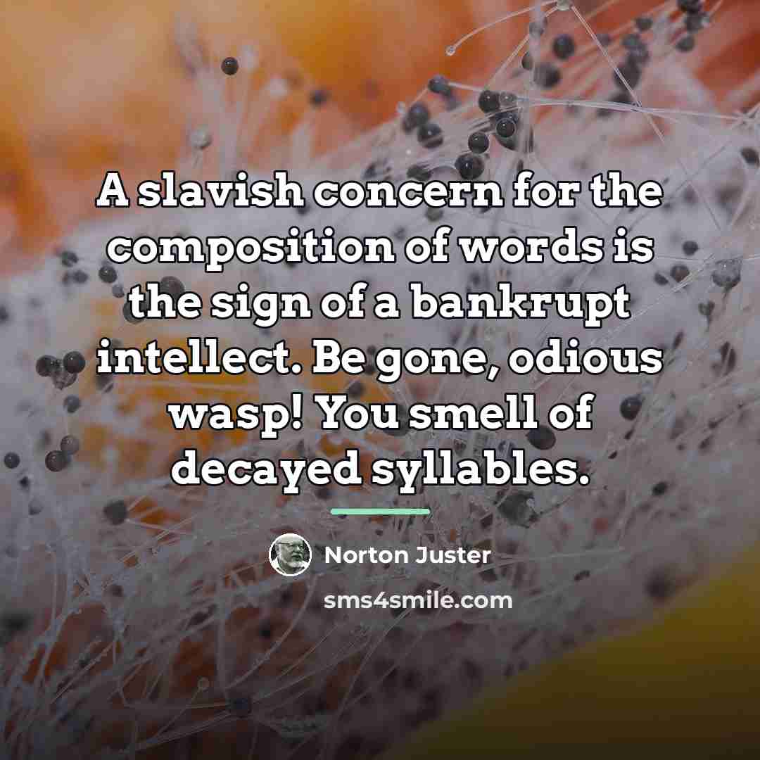 “A slavish concern for the composition of words is the…” quote by Norton Juster