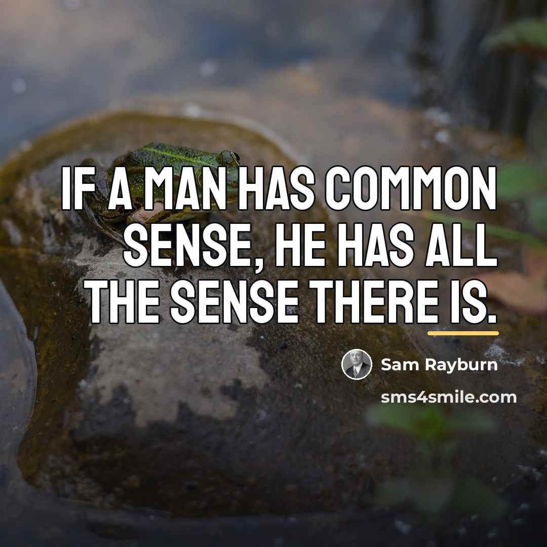 “If a man has common sense, he has all the…” quote by Sam Rayburn
