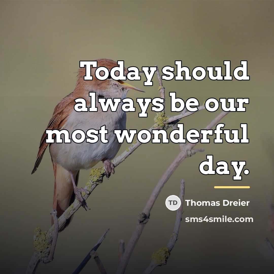 “Today should always be our most wonderful day.…” quote by Thomas Dreier